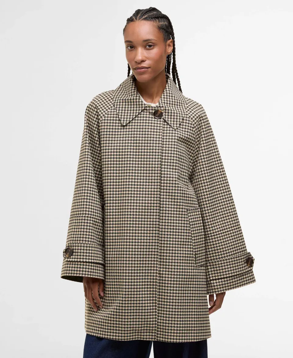 Kennedy Houndstooth Showerproof Car Coat
