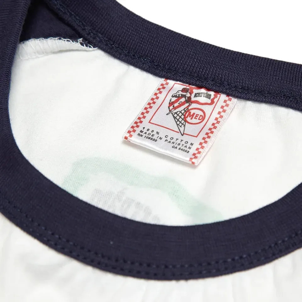 Striped Running Dog Baseball Tee
