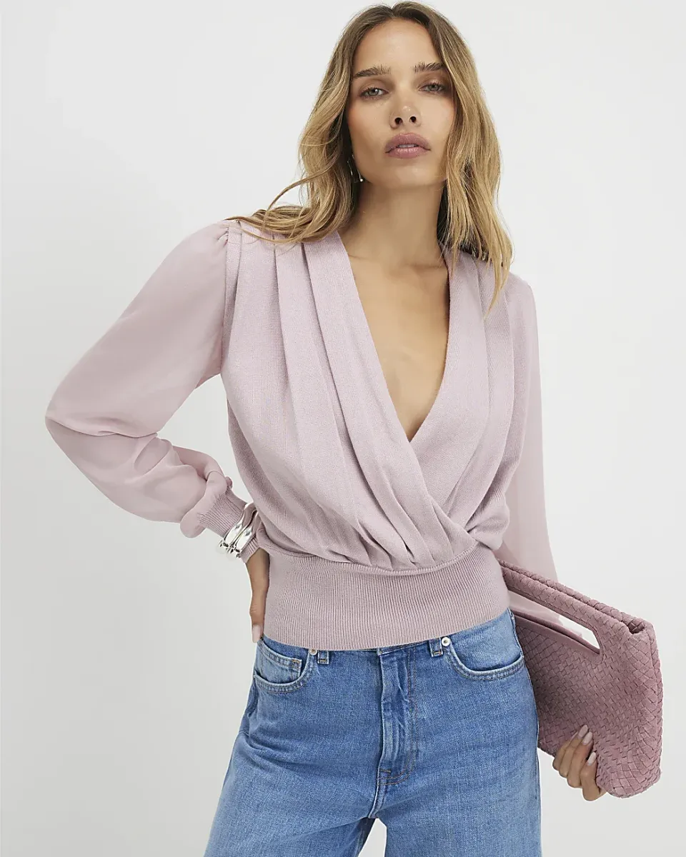 Hybrid Knit Long Sleeve Top