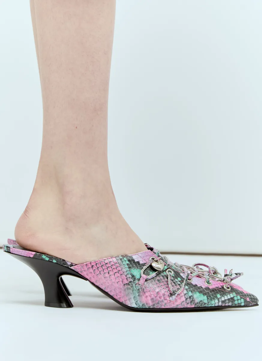 Lace-Up Heeled Mules