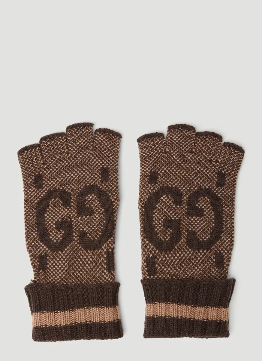 GG Jacquard Fingerless Gloves