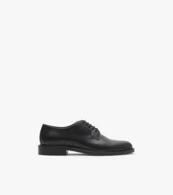 Leather Manor Derby Shoes in Black
