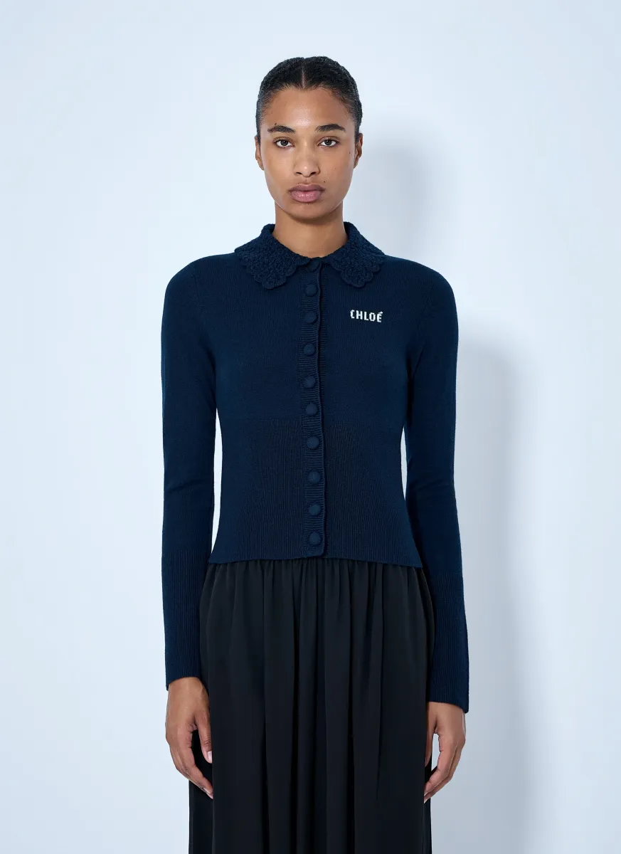 Fitted Logo Cardigan