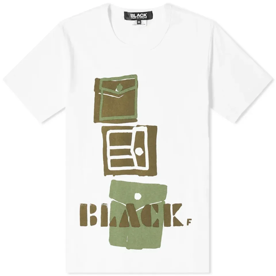 Comme des Garcons Black Pockets Printed T-Shirt