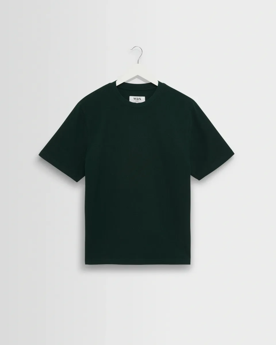Dean - Bottle Green Textured Organic Cotton t-Shirt