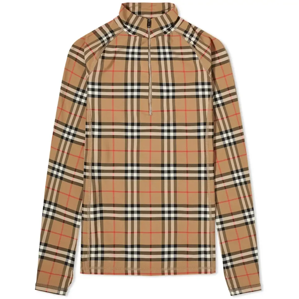 Checked Sports Zip Top