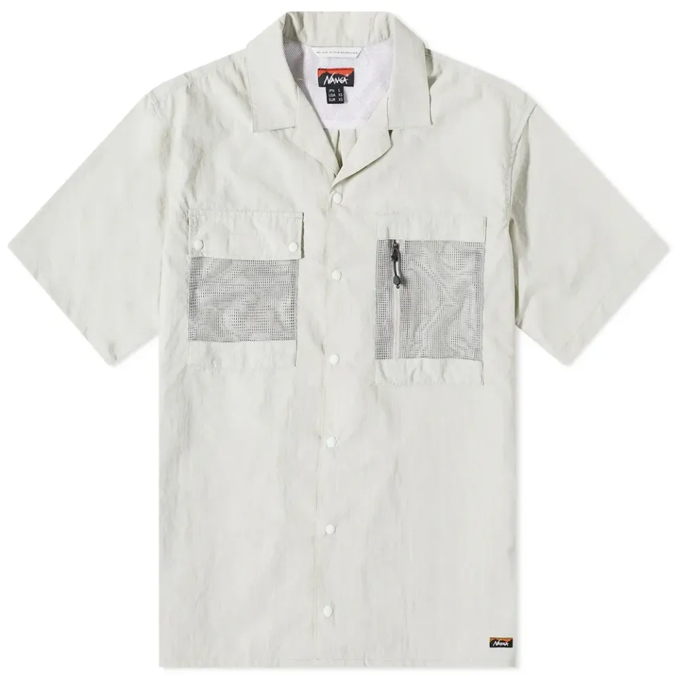 Nylon Tusser Open Collar Shirt