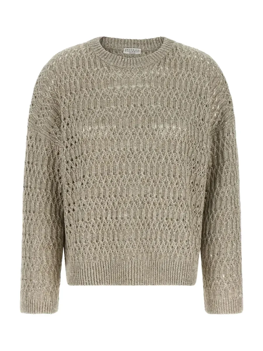 Open Knit Sweater Beige