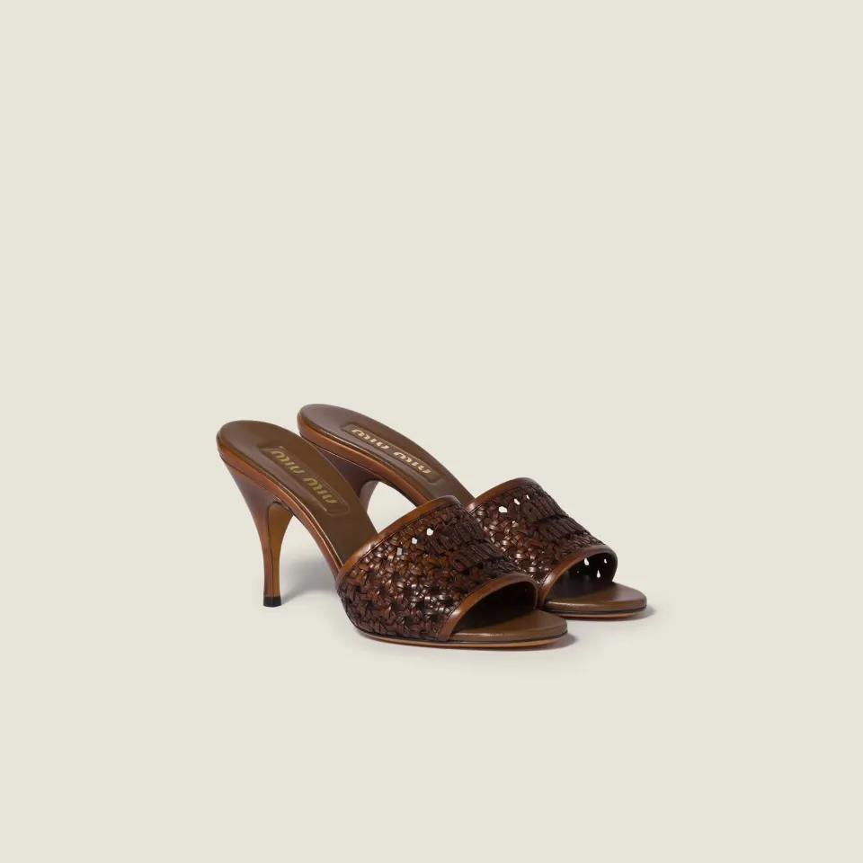 Woven leather sandals