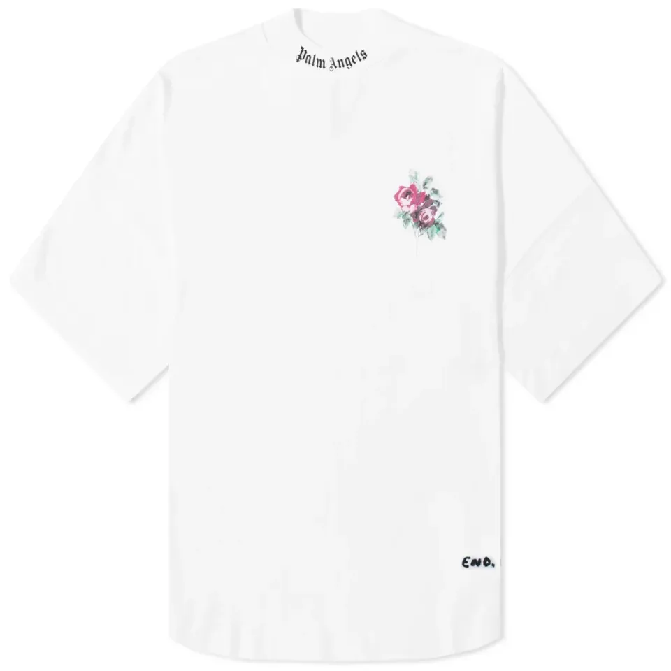 END. x Palm Angels Big Rose Classic Logo Over Tee