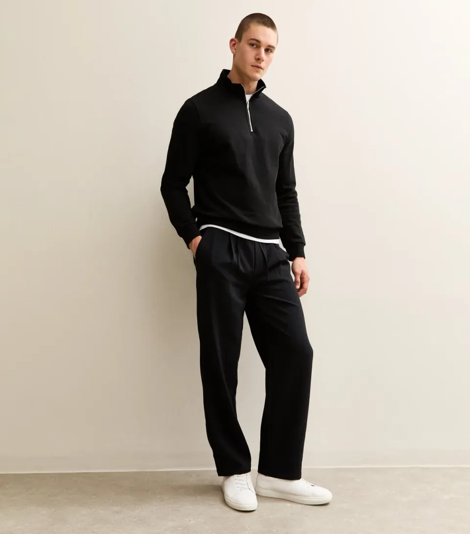 Men's Black Drawstring Trousers