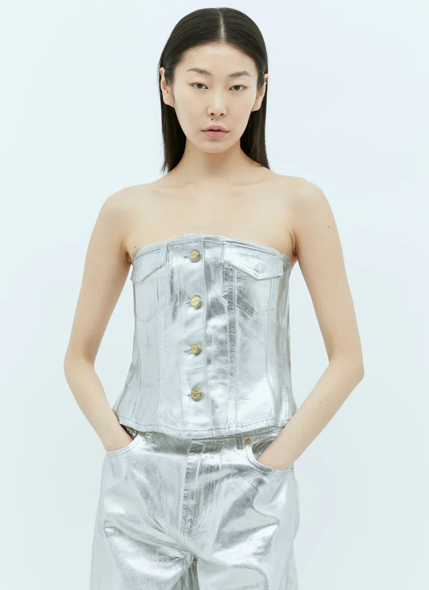 Foil Denim Corsage