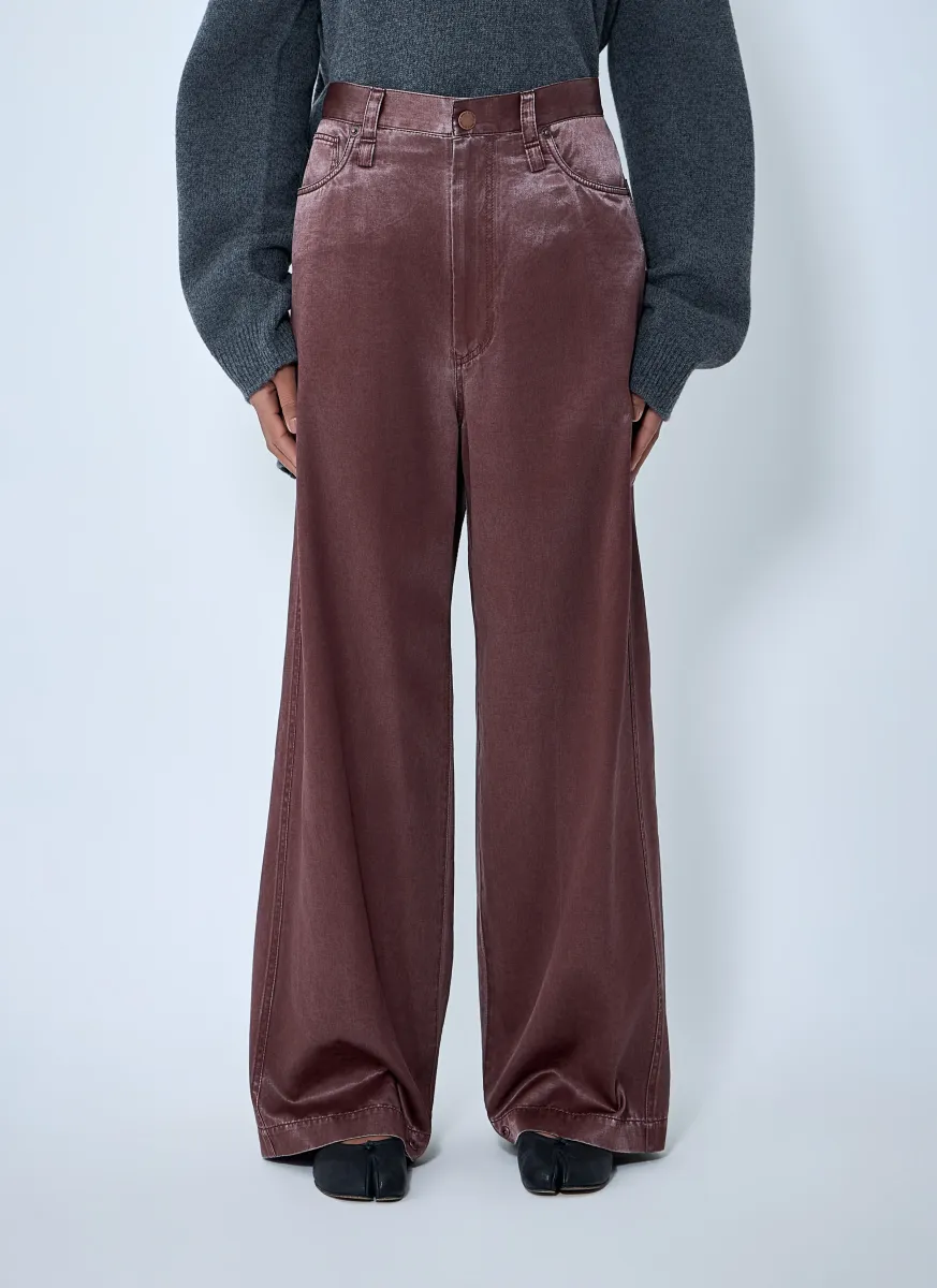 Satin Wide-Leg Jeans