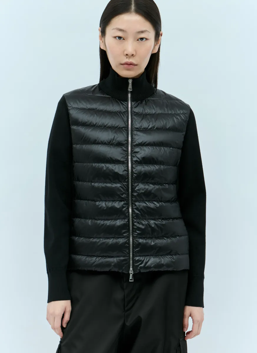 Padded Zip-Up Cardigan