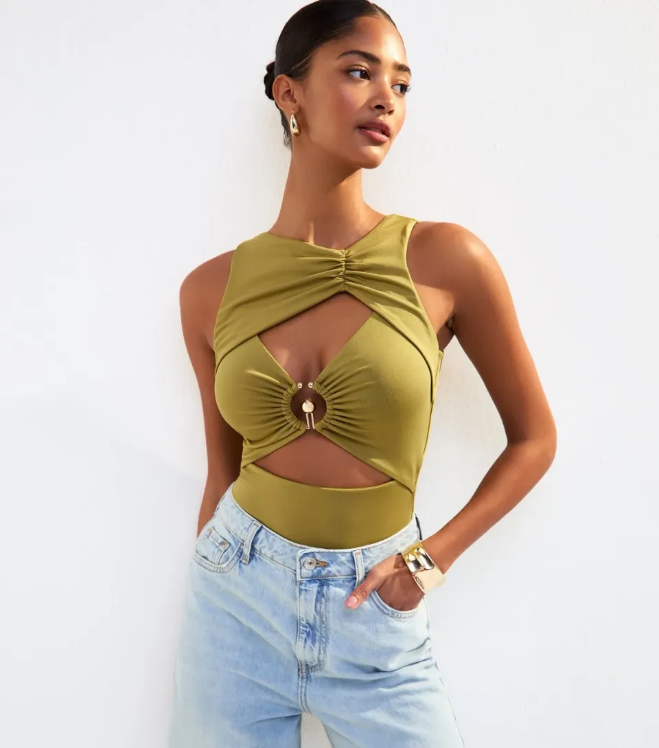 Women's Light Khaki Cut Out O Ring Body
