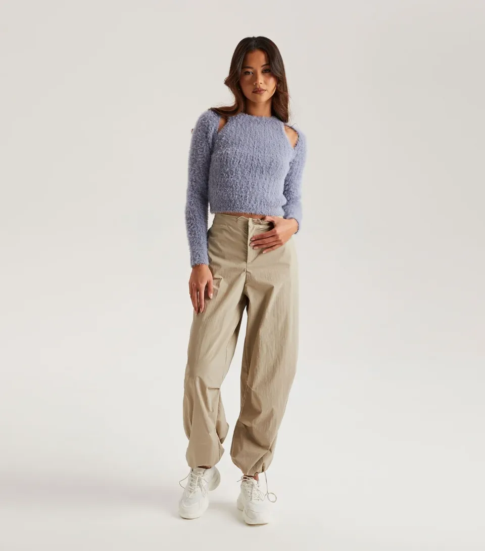 Women's Stone Parachute Trousers