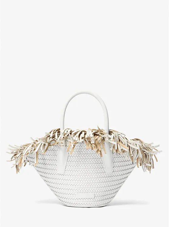 Sardinia Mini Woven Leather Basket Tote Bag