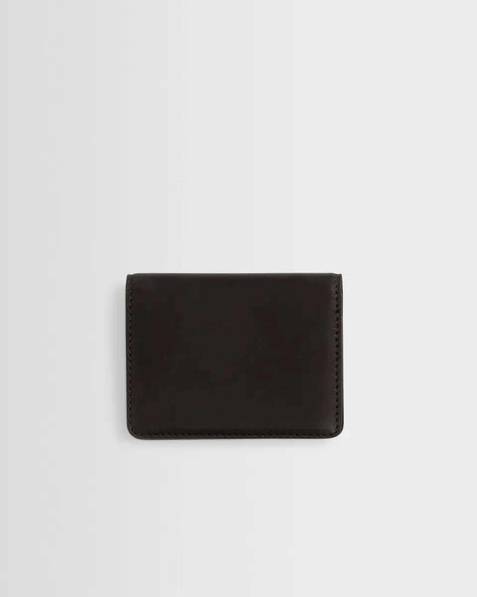 Forbe - Dark Brown Retro Grain Leather Cardholder