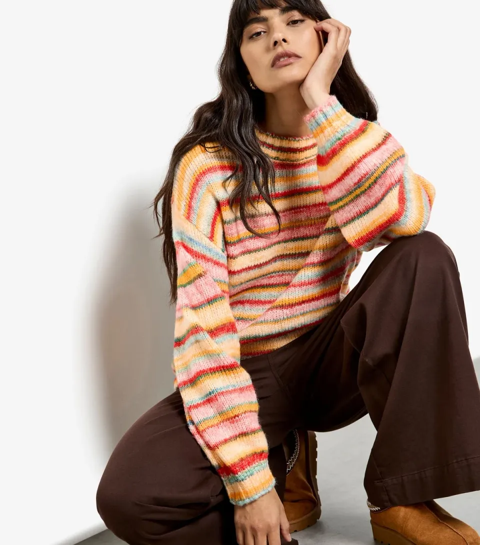 Women's Multicolour Striped Jumper