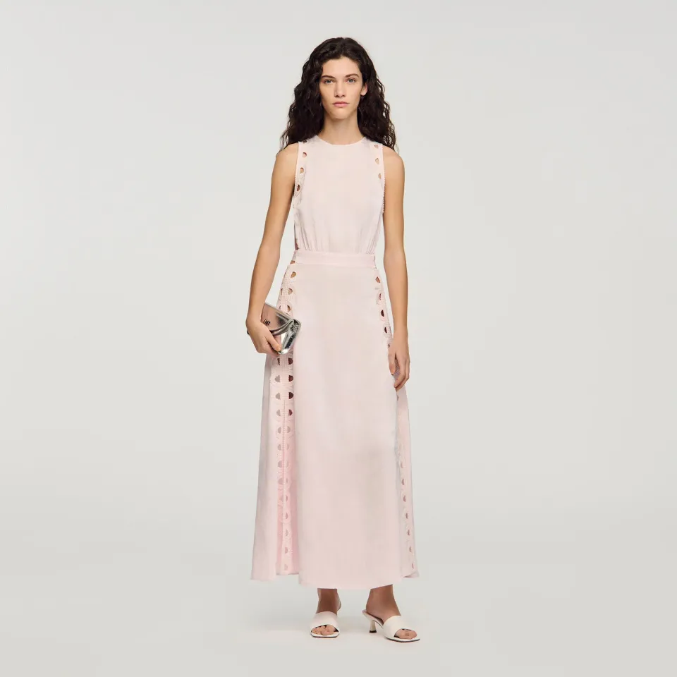 Flower jacquard maxi dress