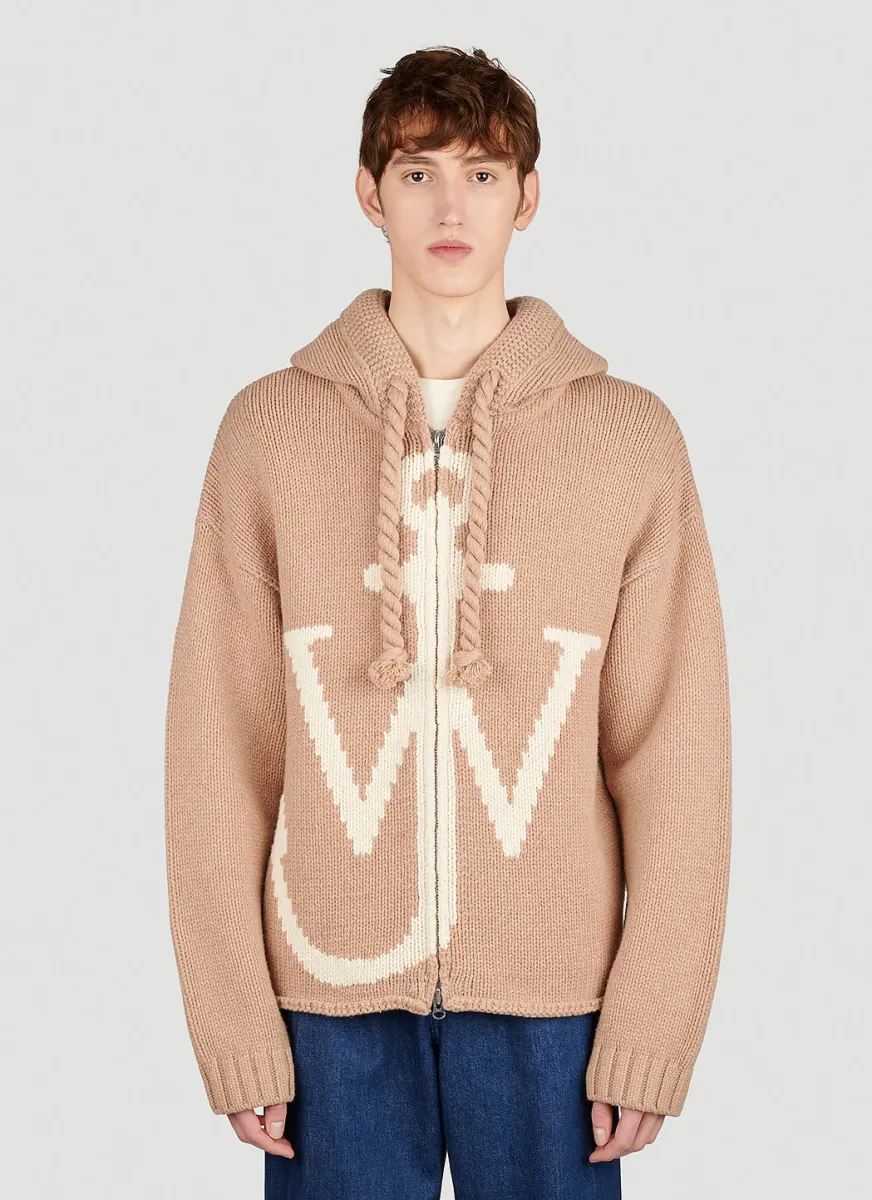 Zip Front Anchor Hooded Sweater