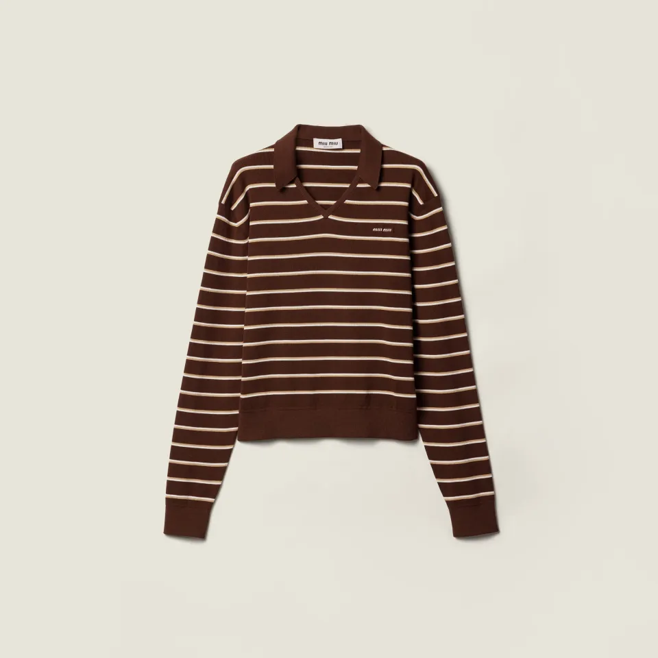 Cotton knit polo shirt