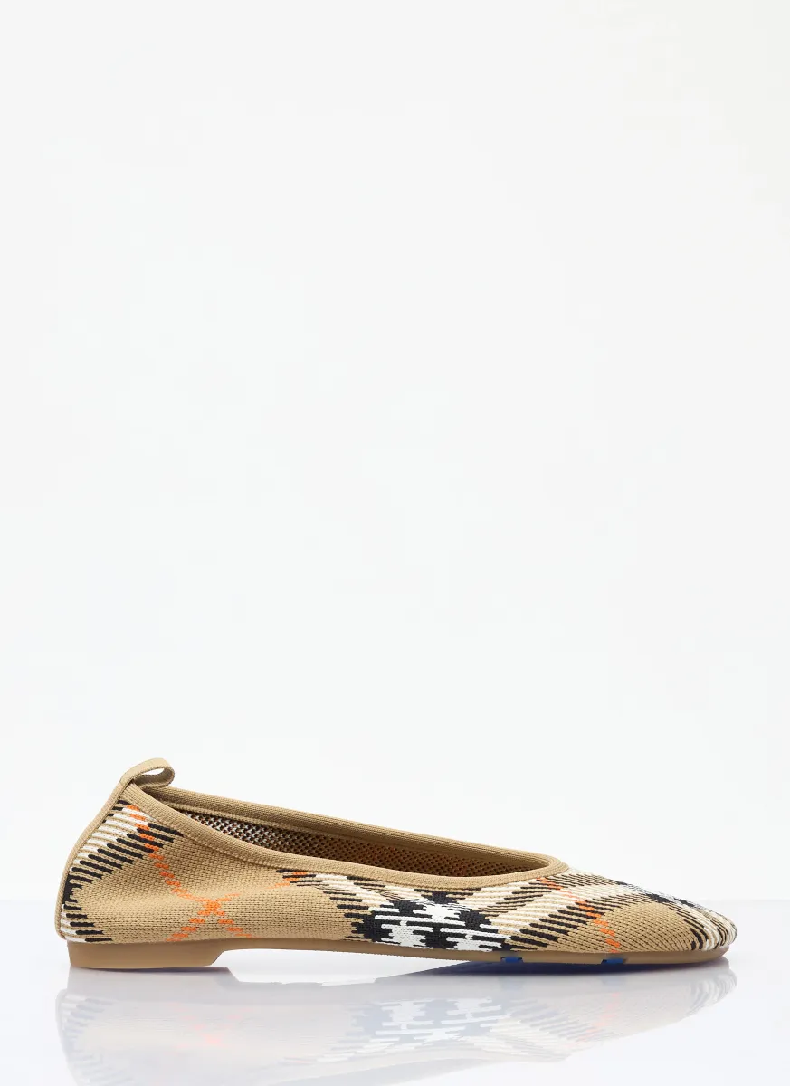 Check Knit Baby Ballerinas