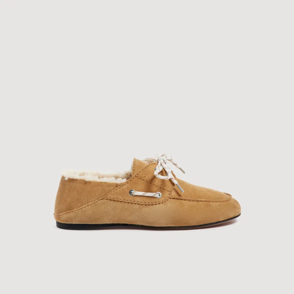 Shearling boat shoes