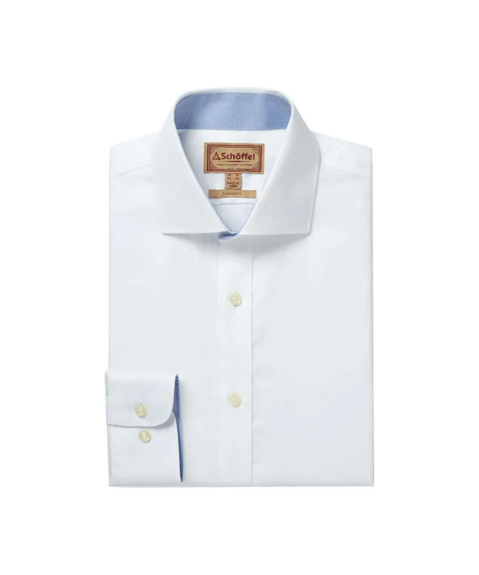 Greenwich Tailored Shirt - White Diagonal