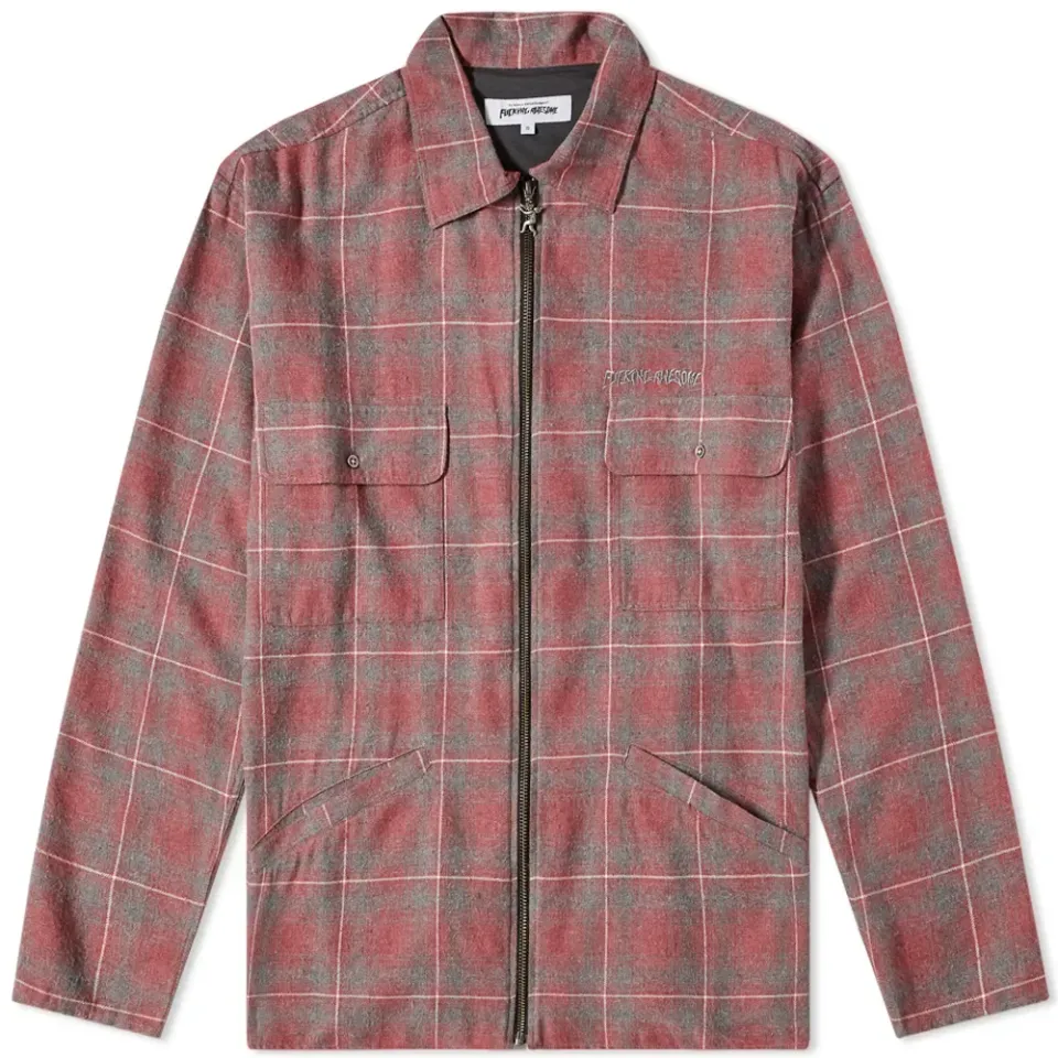 Full Zip Flannel Shirt Jacket