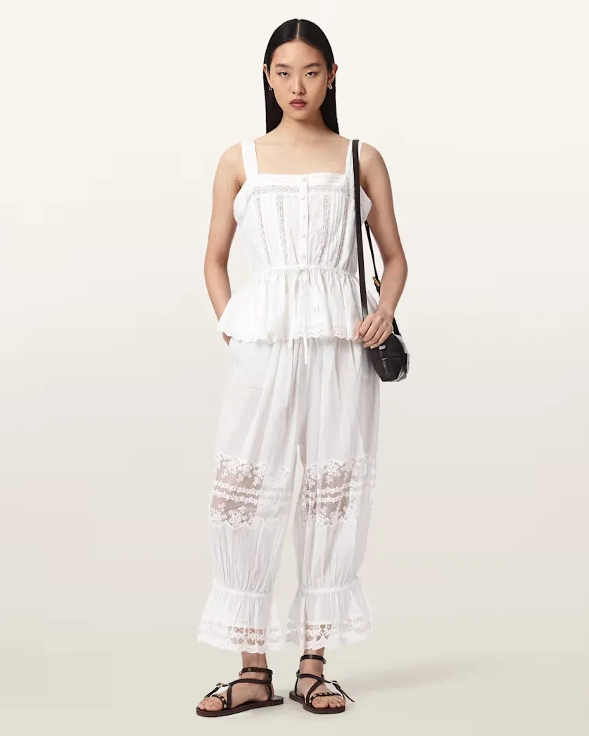 Solene Cropped Lace Trousers