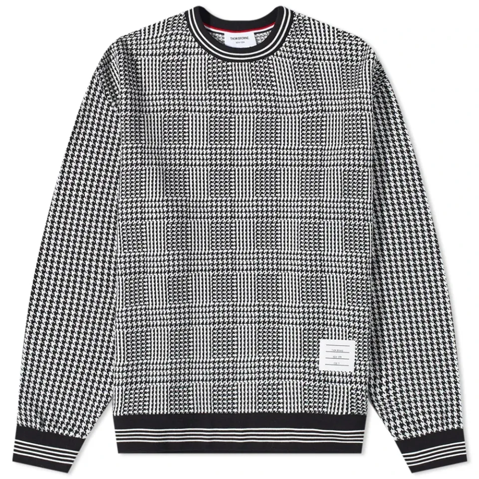 Prince of Wales Check Crew Sweat