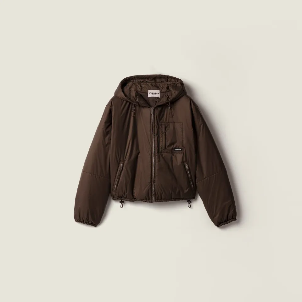 Cropped ripstop down jacket
