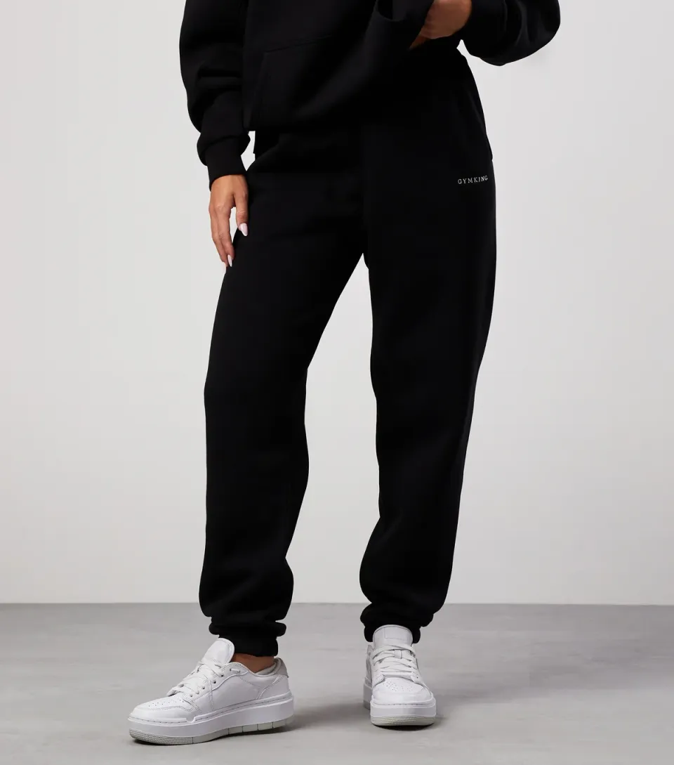 Women's Black Relaxed Fit Joggers