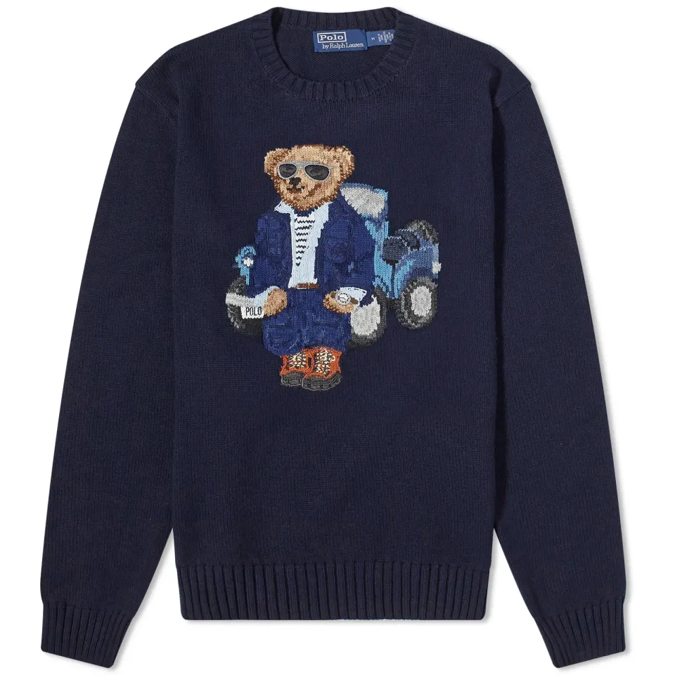 Denim Bear Crew Jumper