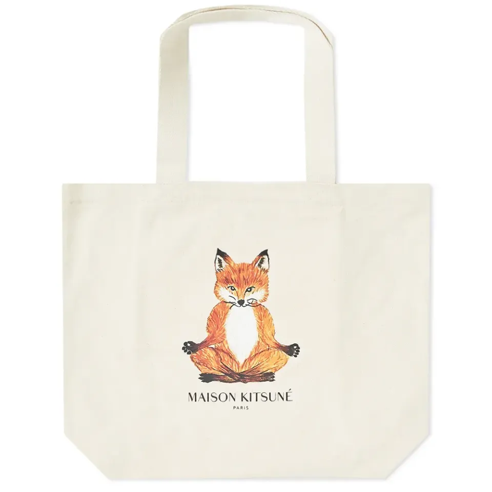 Maison Kitsuné Lotus Fox Tote Bag