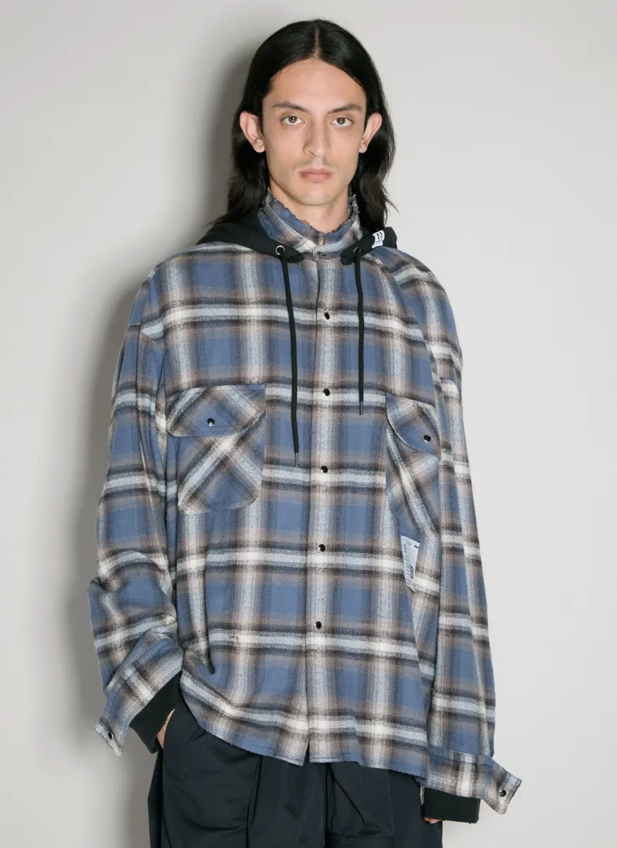 Sweat Hooded Check Shirt