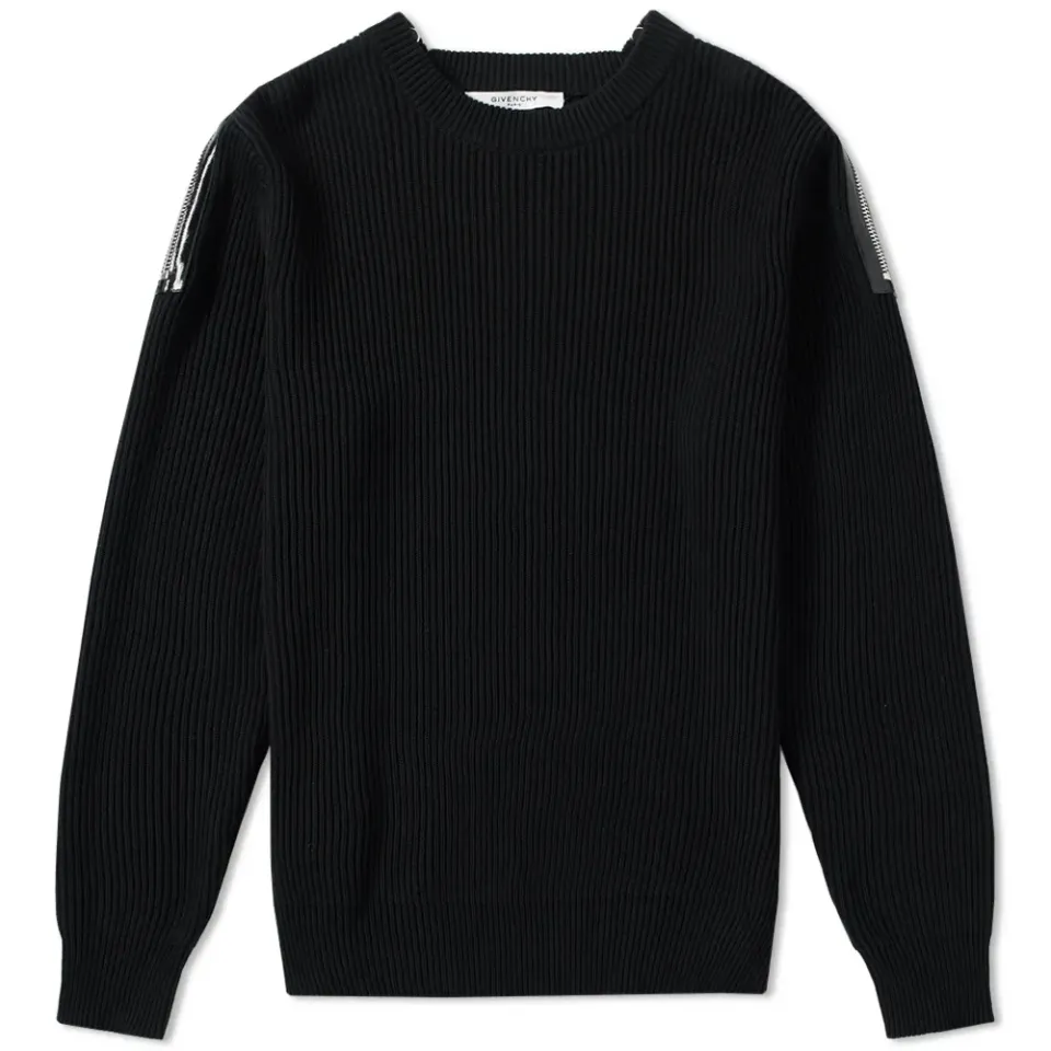 Zip Detail Rib Knit