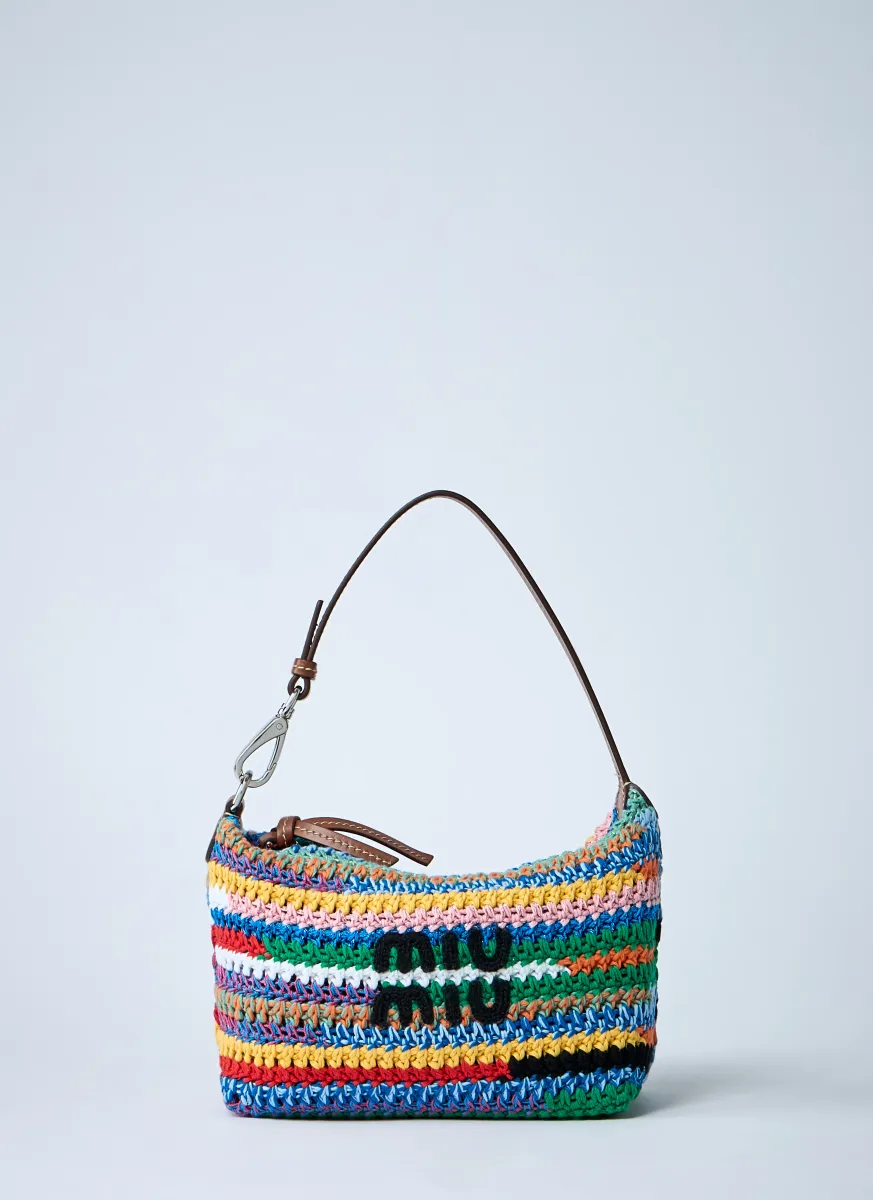 Logo Motif Crochet Shoulder Bag