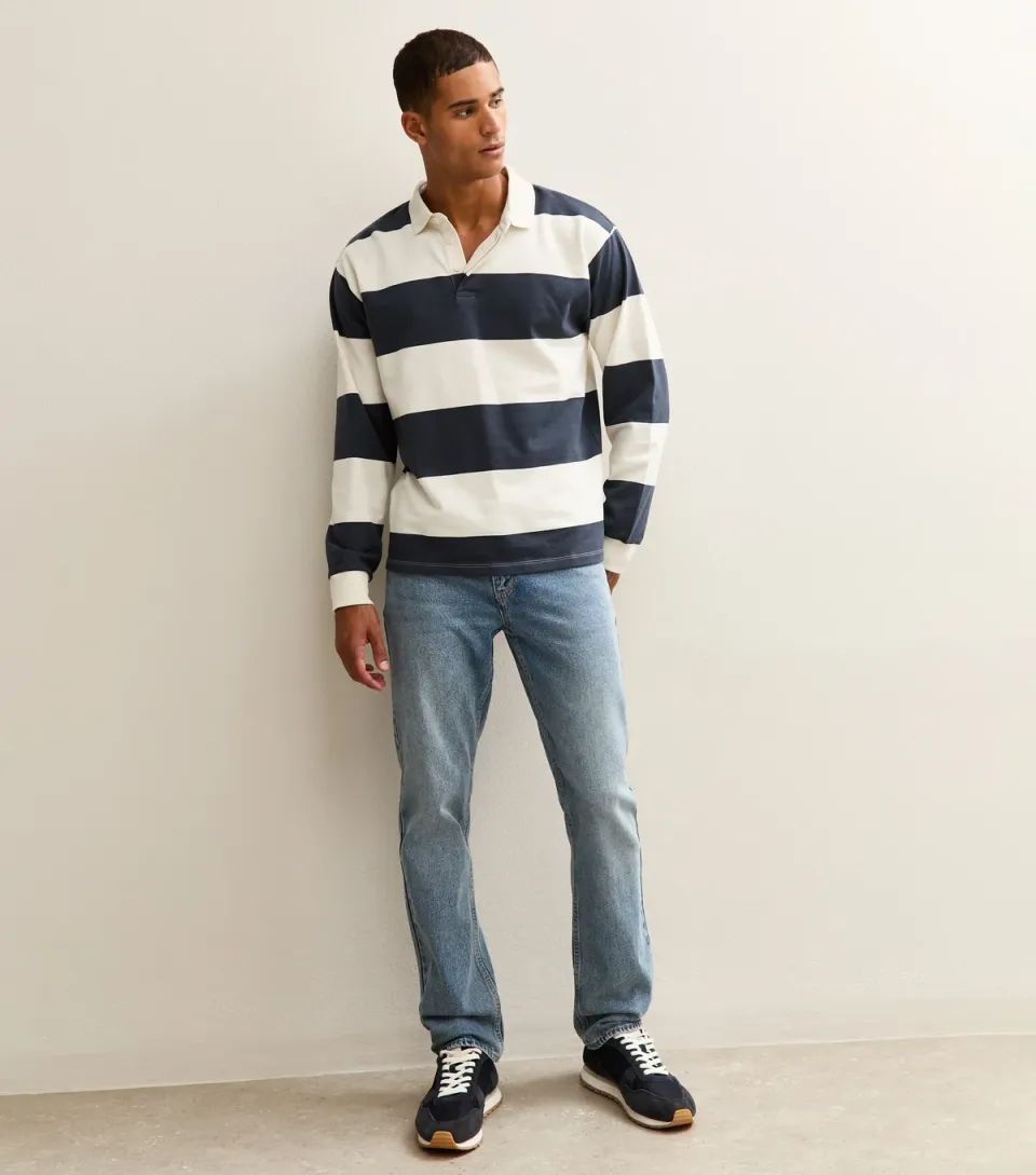Men's Light Blue Straight Leg Jeans