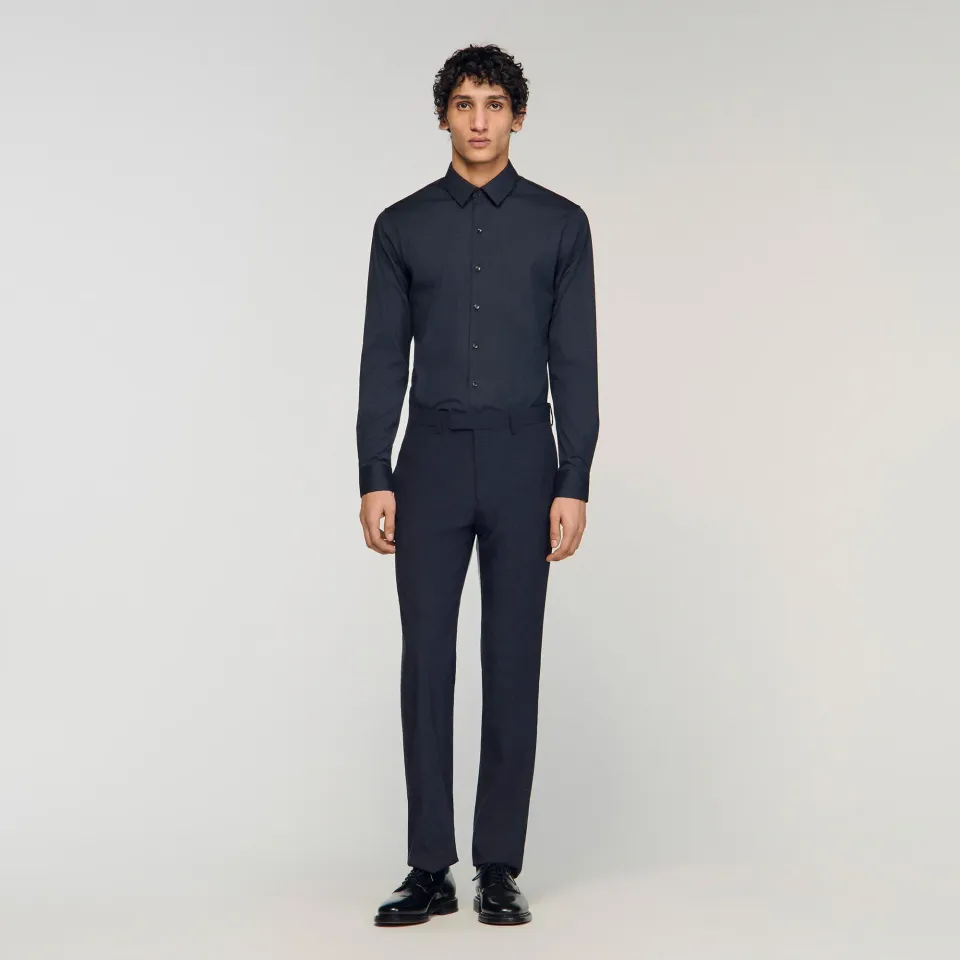 Fitted stretch cotton shirt