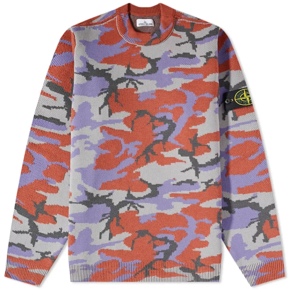 Jaquard Camo Crew Knit