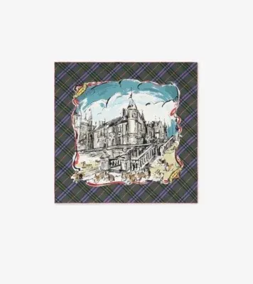 Balmoral Silk Scarf in Holly green