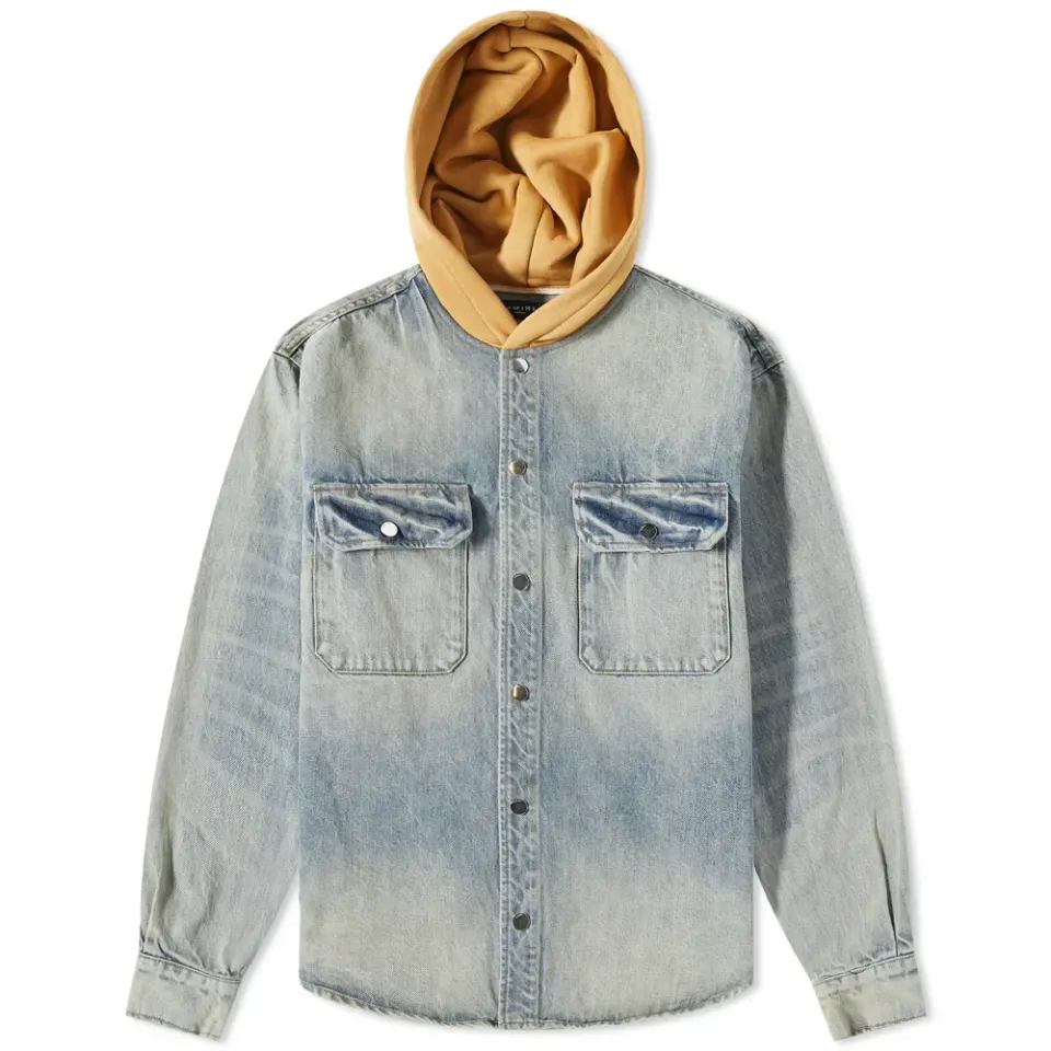 Denim Hooded Overshirt