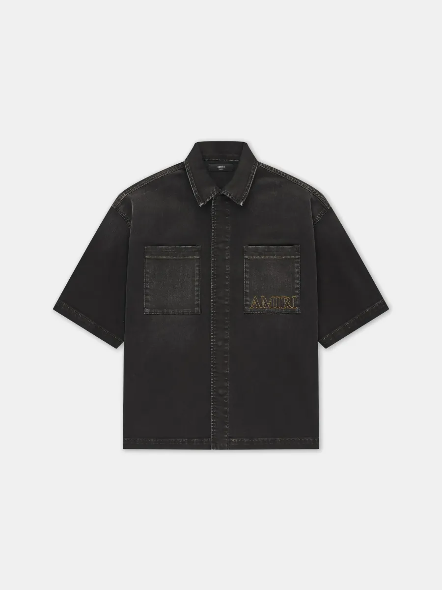 3D SHORT SLEEVE SNAP SHIRT - Vintage Black
