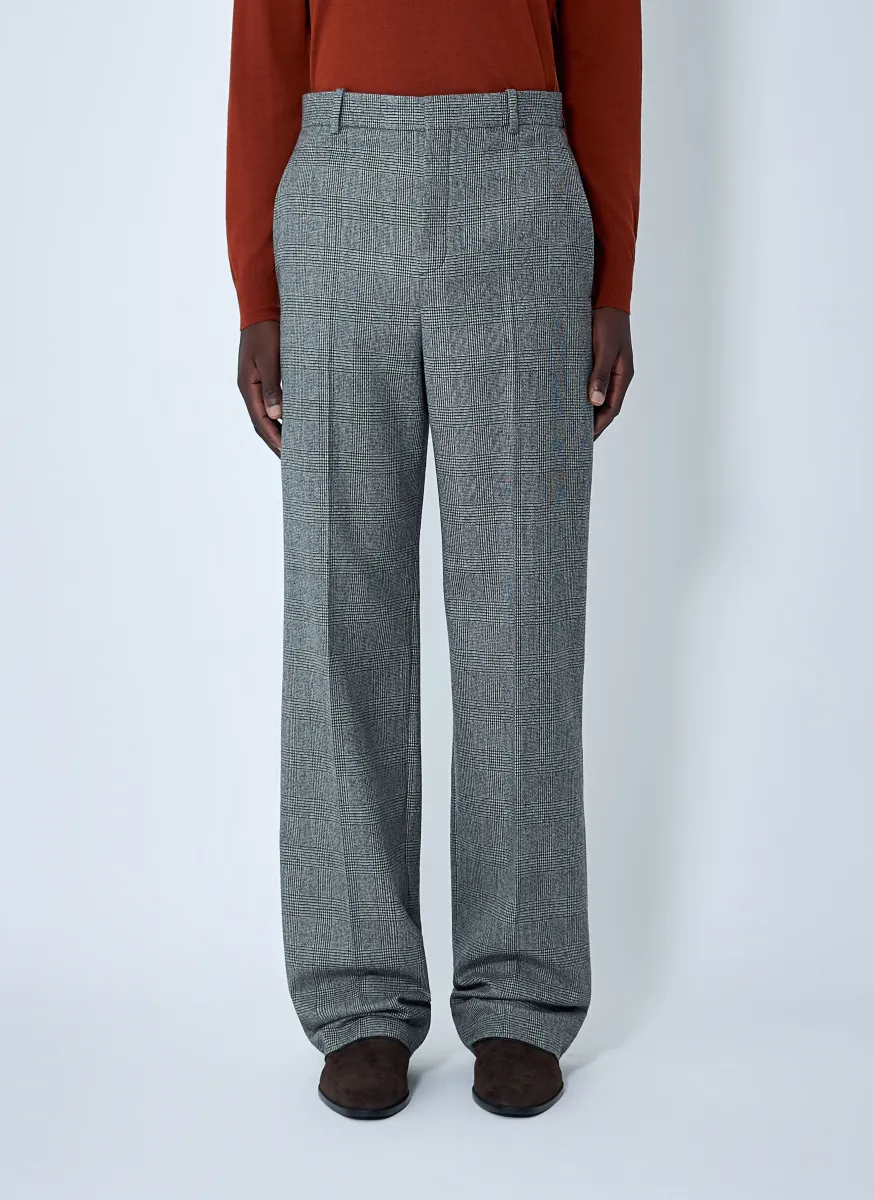 Wide-Leg Wool Blend Pants