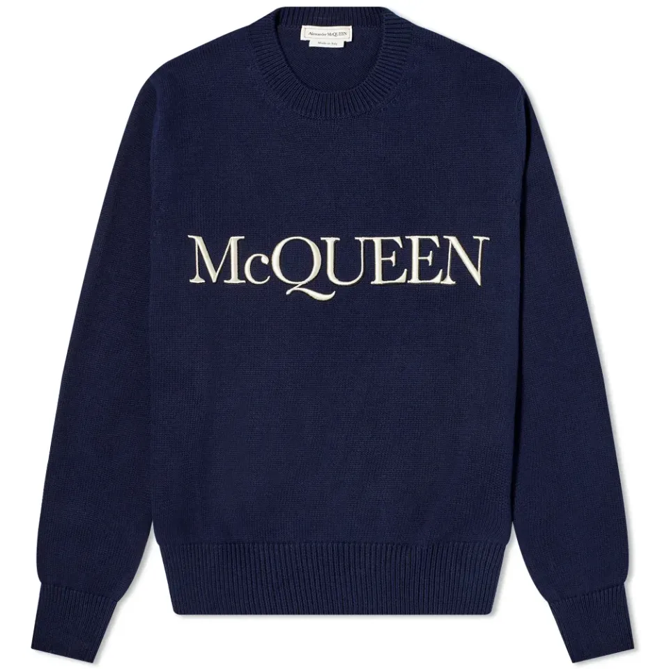 Intarsia Logo Crew Knit