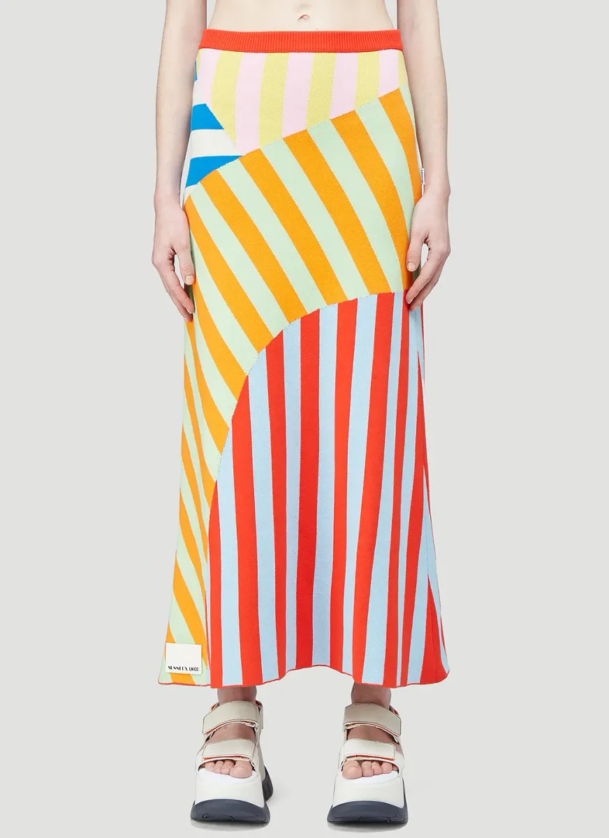 Patchwork Knit Skirt