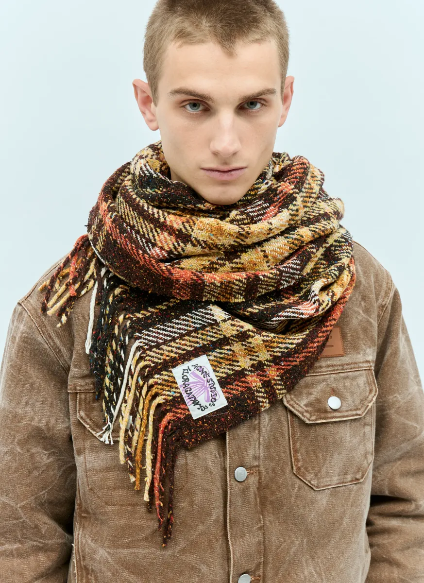 Plaid Fringe Scarf