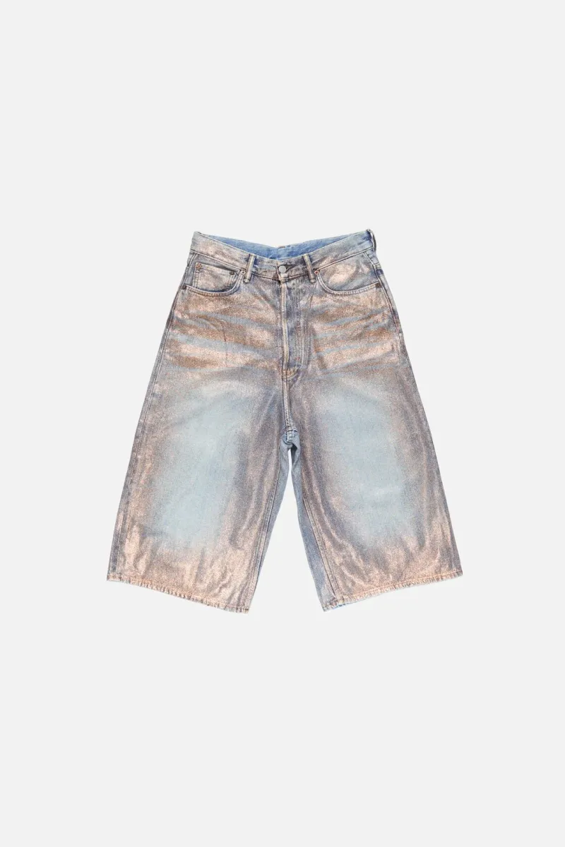 Glitter denim shorts